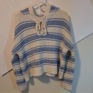 Striped Lace-Up Women's Hoodie